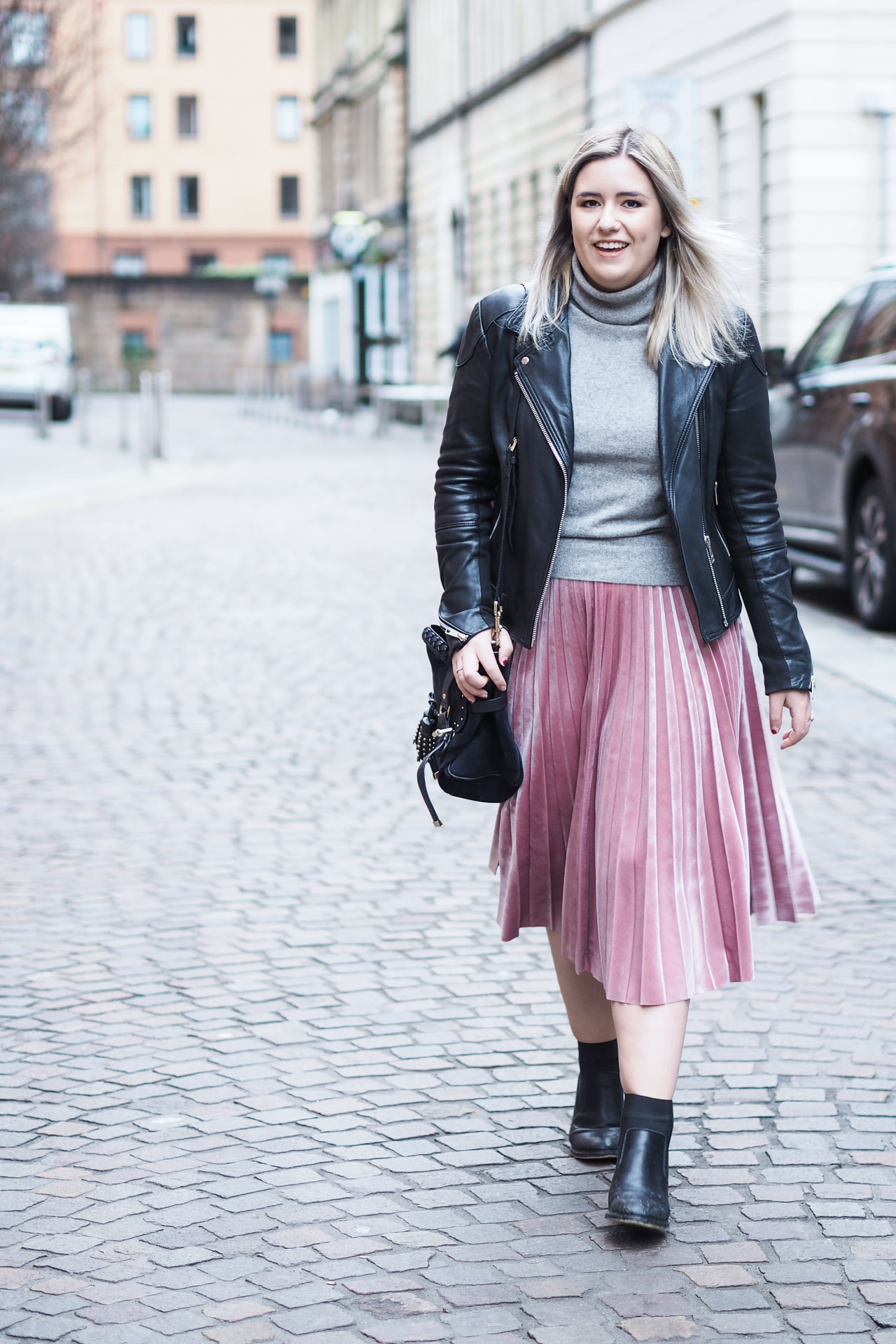 pink pleated midi skirt AW16 trends